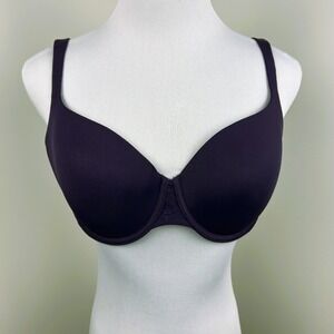 La Senza T-Shirt Bra 36C Underwire Molded Lace Plum Stretch